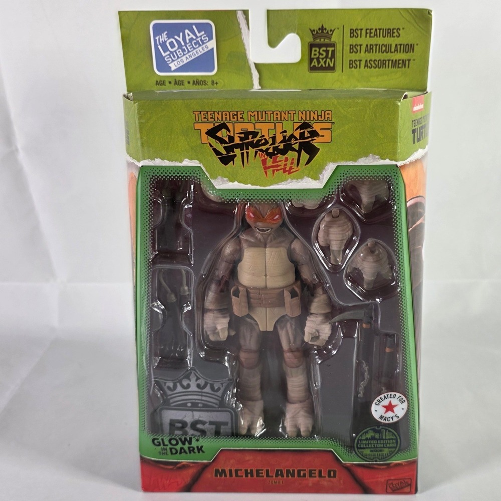 TMNT BST AXN Michelangelo Zombie Glow In The Dark Macy's Exclusive Figure